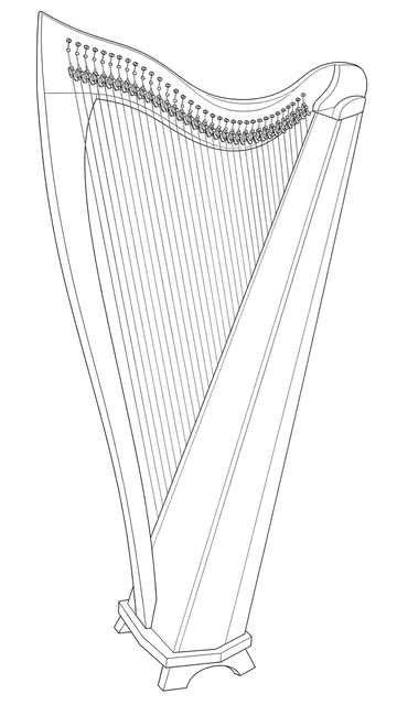 Technical line drawing of Dusty Strings FH36H