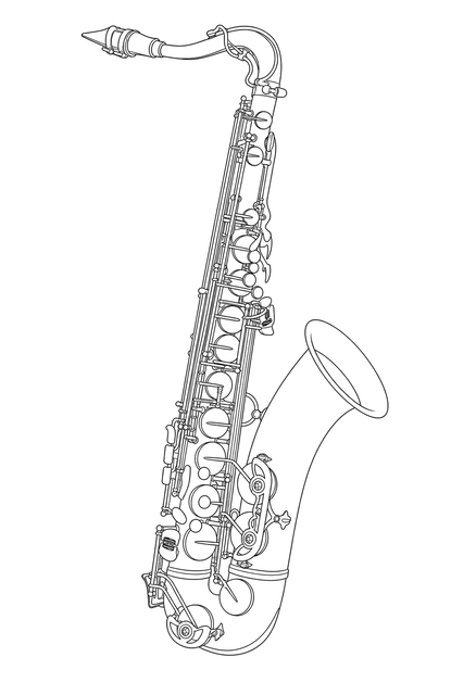 Technical line drawing of Yanagisawa T-WO10