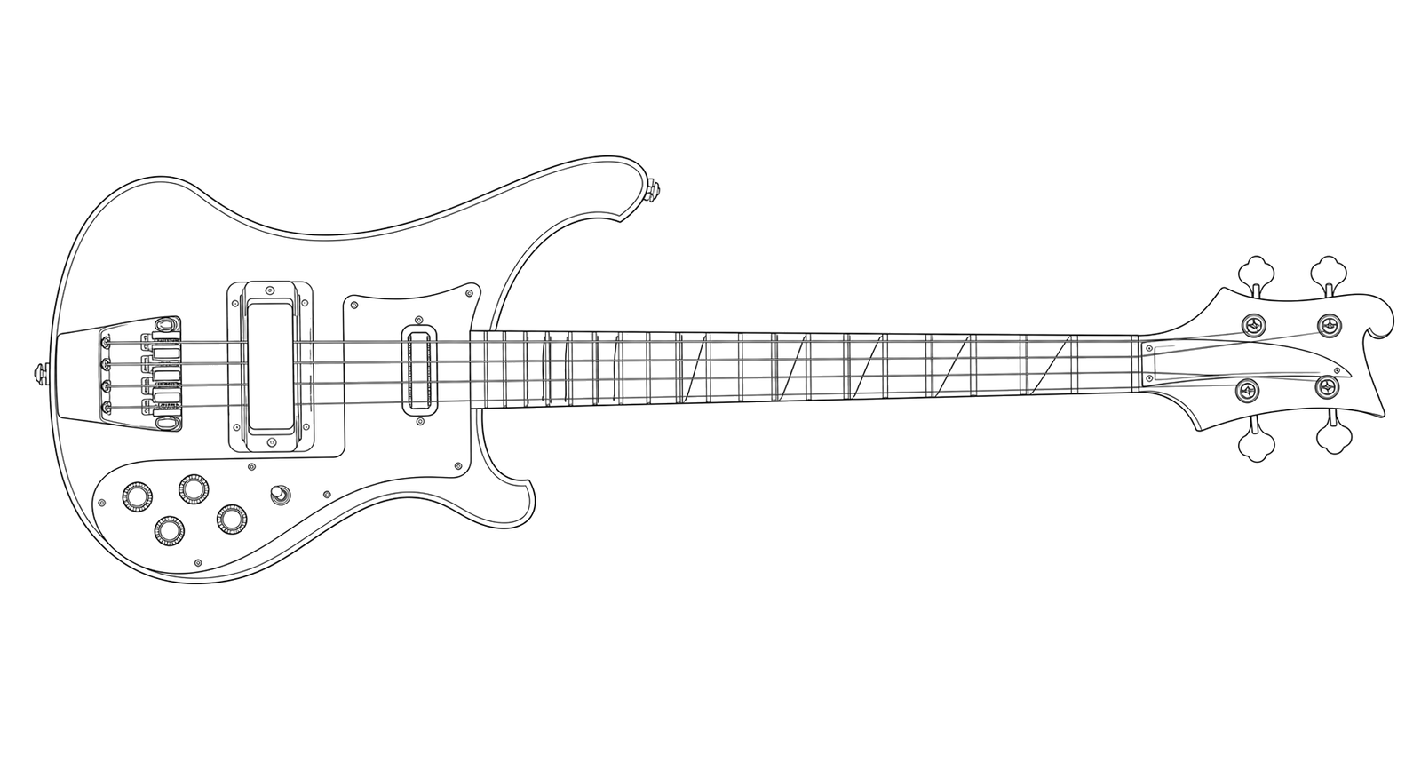 Technical line drawing of Rickenbacker 4000 Series