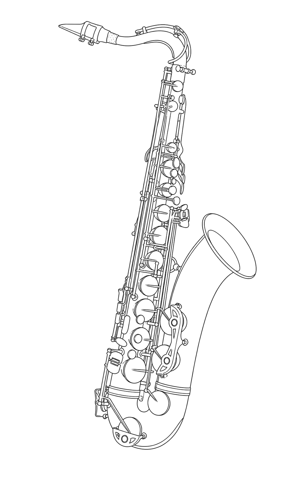Technical line drawing of Julius Keilwerth SX90R (Tenor)