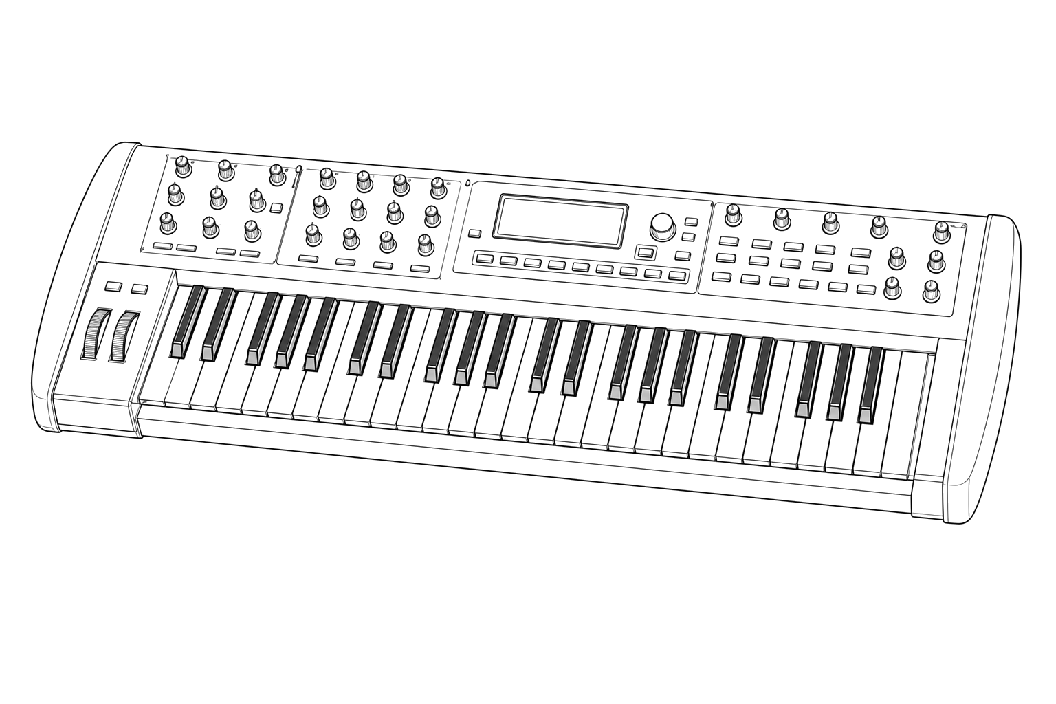 Technical line drawing of Alesis Ion
