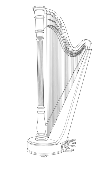 Technical line drawing of Lyon & Healy Chicago Line