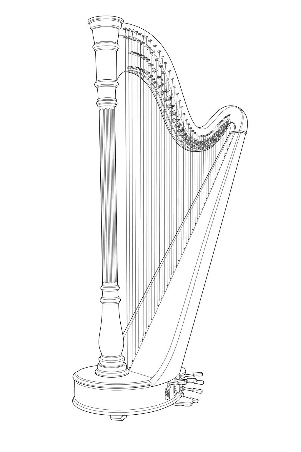 Technical line drawing of Lyon & Healy Chicago Line