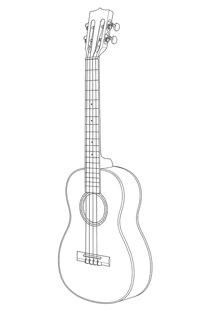 Technical line drawing of Ohana BK-70R Baritone