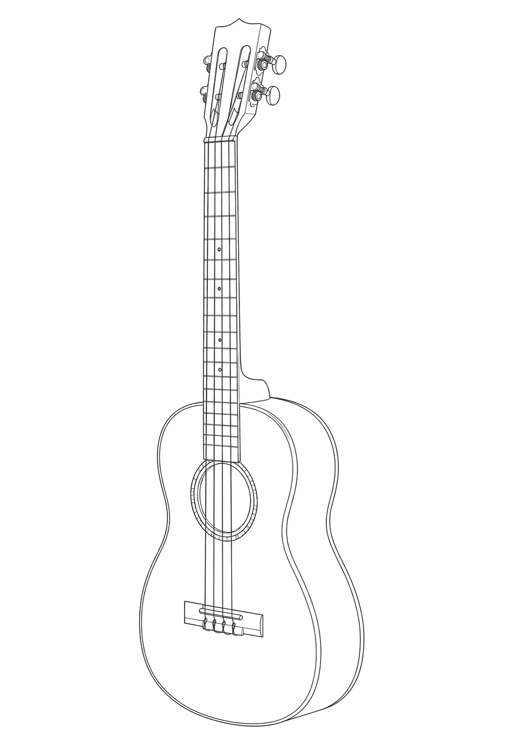 Technical line drawing of Ohana BK-70R Baritone
