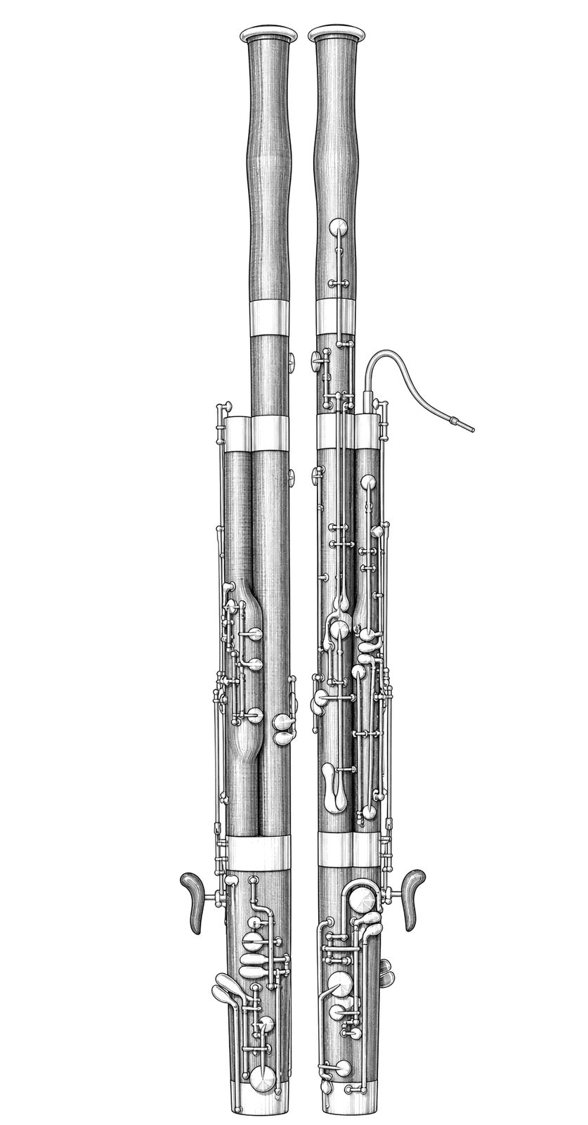 Technical line drawing of Fox Model 201