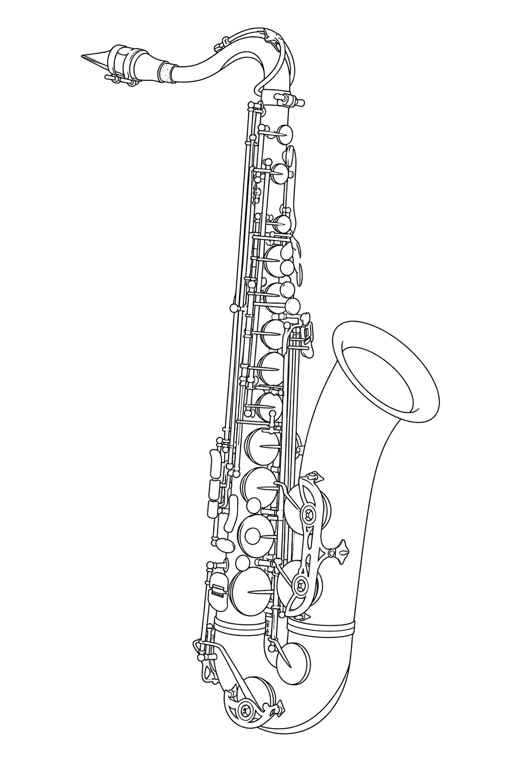Technical line drawing of Rampone & Cazzani R1 Jazz (Tenor)
