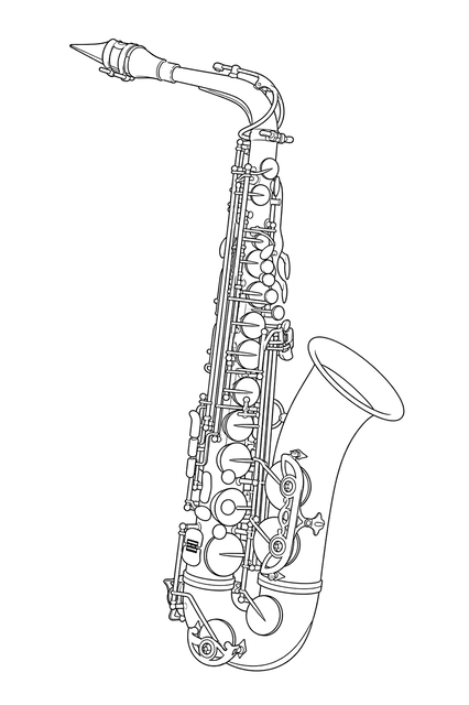 Technical line drawing of Selmer Signature