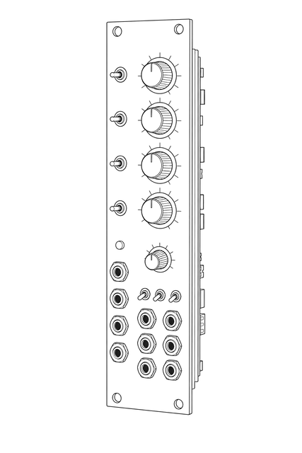 Technical line drawing of a Doepfer A-110-1-style Eurorack VCO module