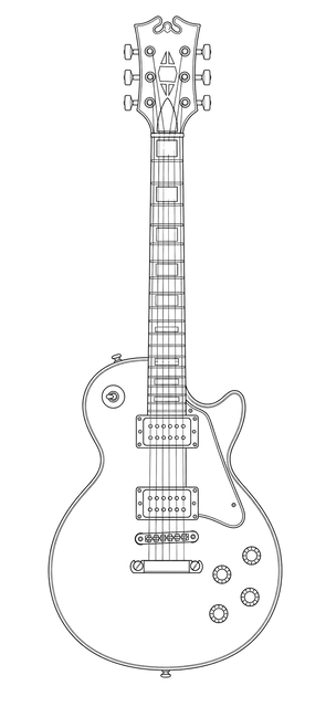 Technical line drawing of D'Angelico Deluxe Atlantic
