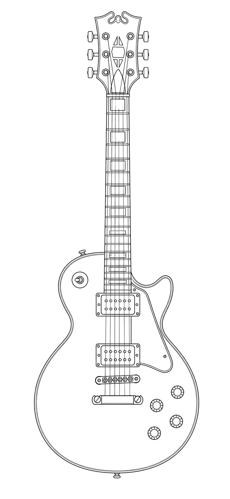 Technical line drawing of D'Angelico Deluxe Atlantic