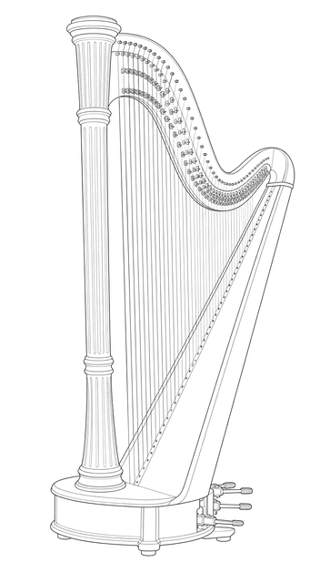Technical line drawing of Lyon & Healy Chicago CG Extended