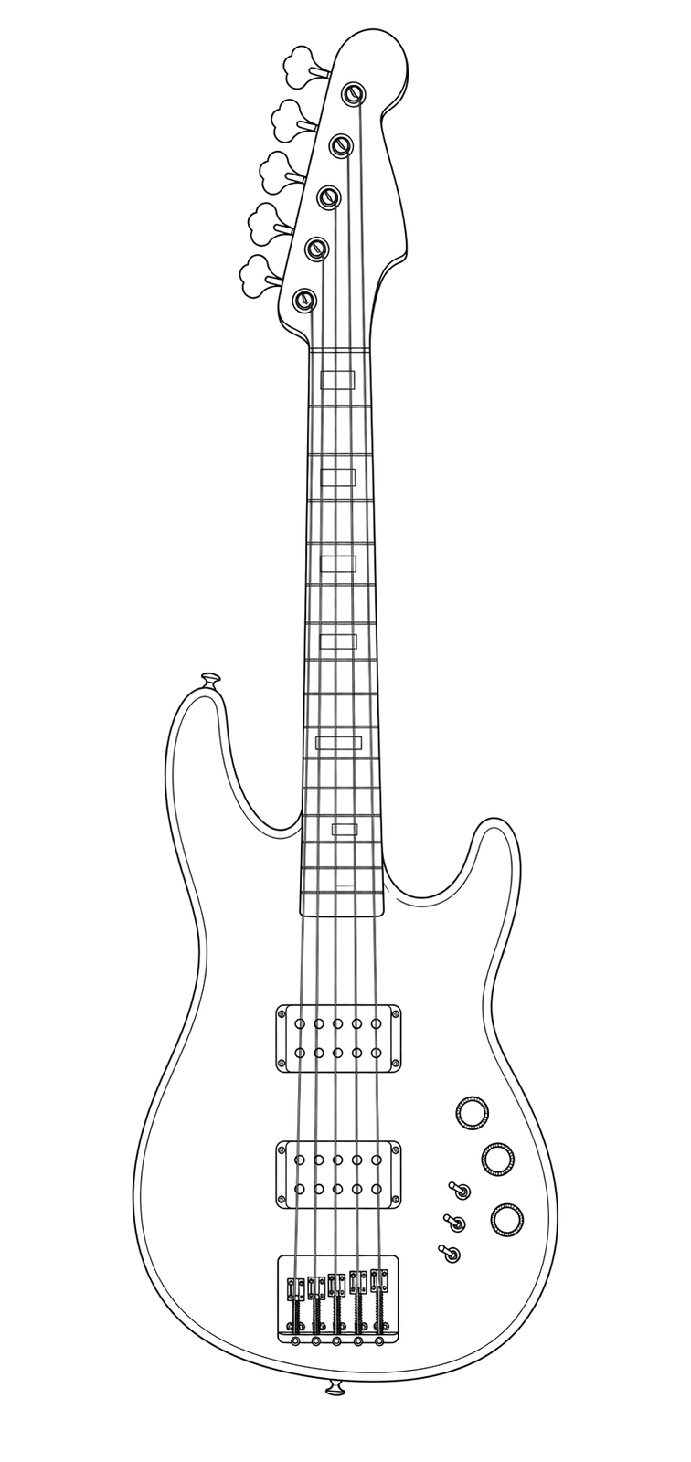 Technical line drawing of G&L L-2500