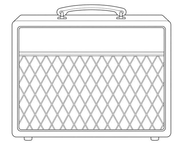 Technical line drawing of Vox Pathfinder 10