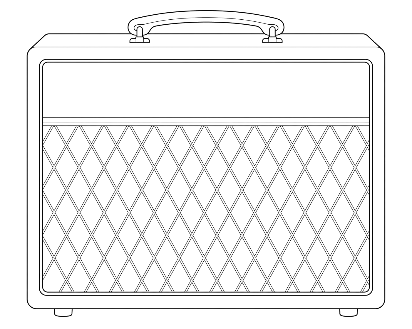 Technical line drawing of Vox Pathfinder 10