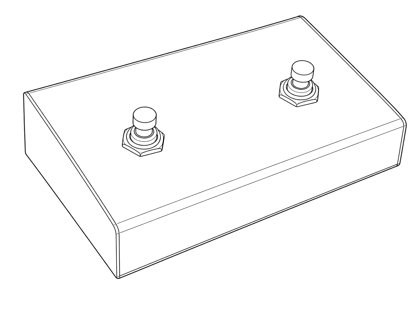 Technical line drawing of Vox VFS2 Footswitch