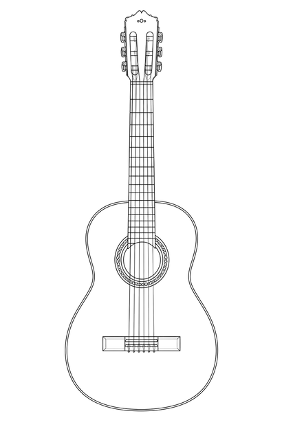 Technical line drawing of Córdoba C10 CD Lefty