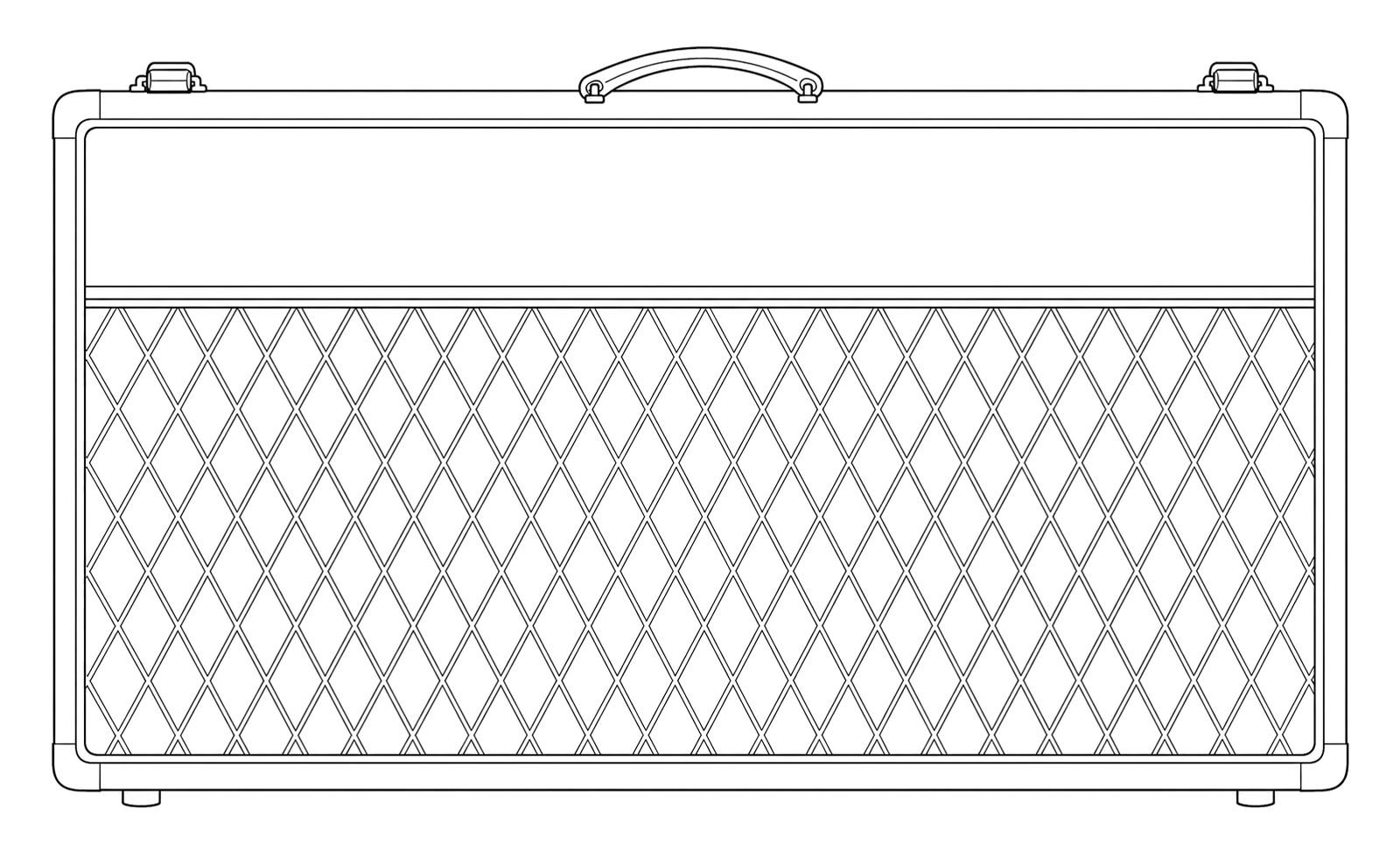 Technical line drawing of Vox AC15 Custom Twin