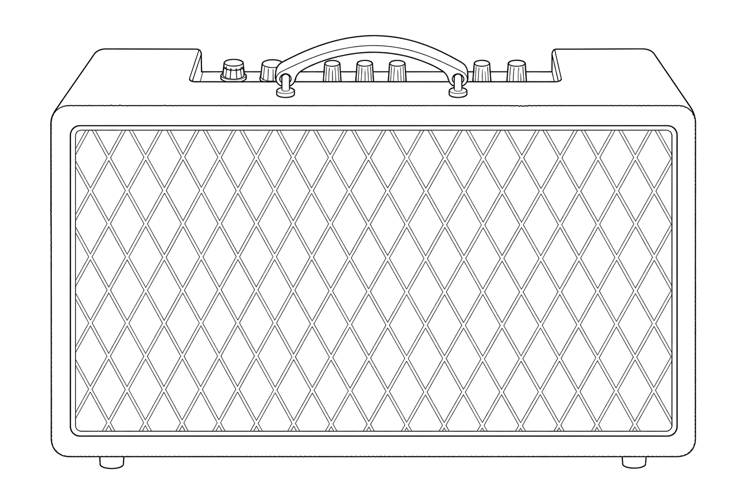 Technical line drawing of Vox Cambridge50