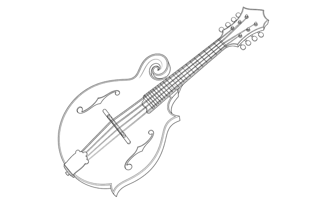 Technical line drawing of Collings MF