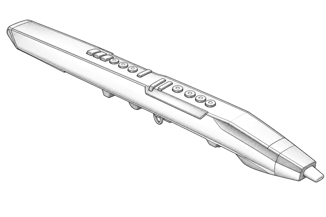 Technical line drawing of Akai EWI5000