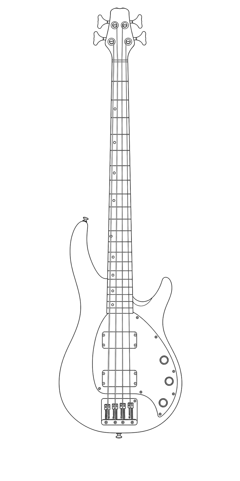 Technical line drawing of KLOS Apollo IV Bass