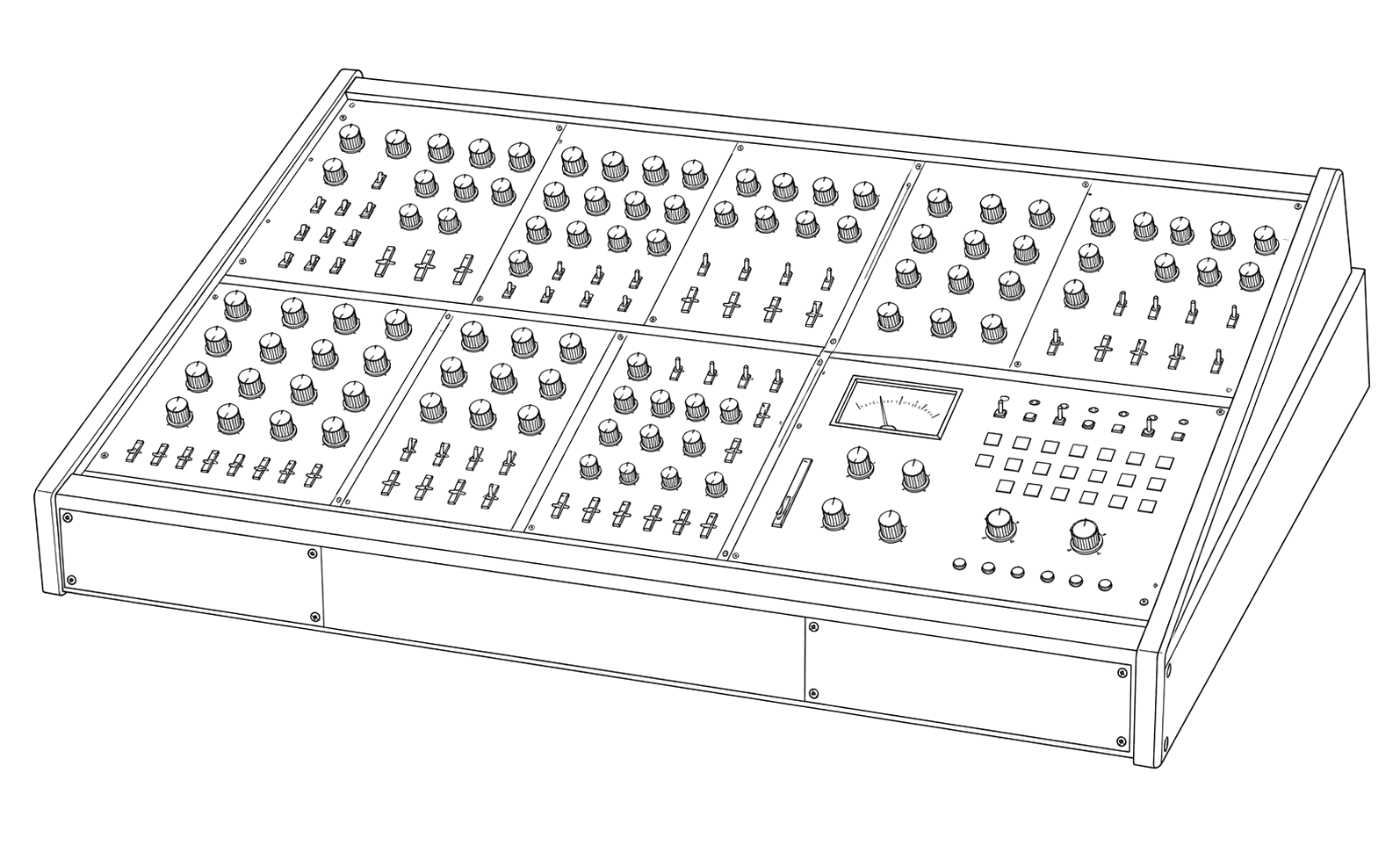 Technical line drawing of E-mu Audity