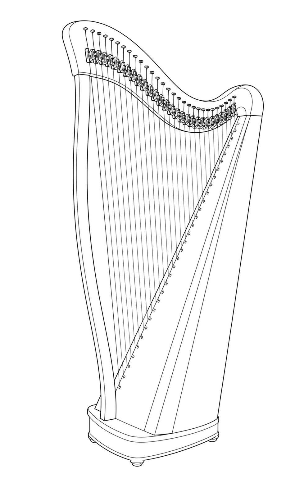 Technical line drawing of Dusty Strings Ravenna Family