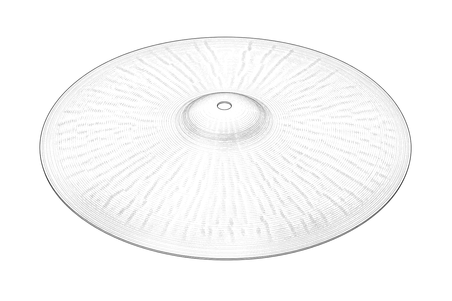 Technical line drawing of Sabian HHX Complex Medium Ride