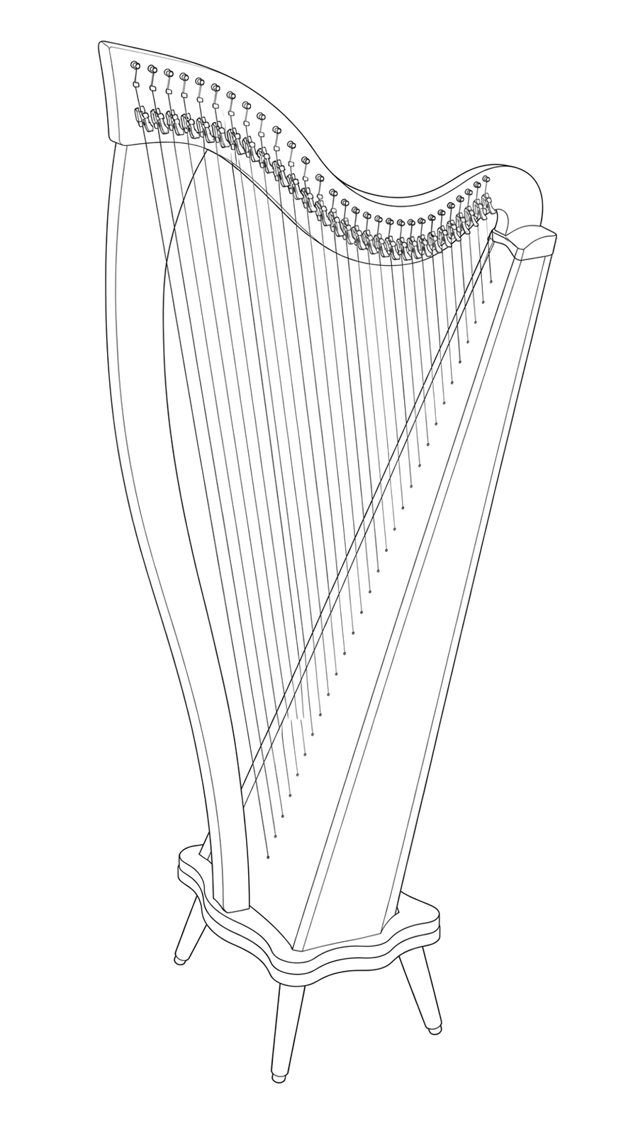Technical line drawing of Dusty Strings Boulevard 34