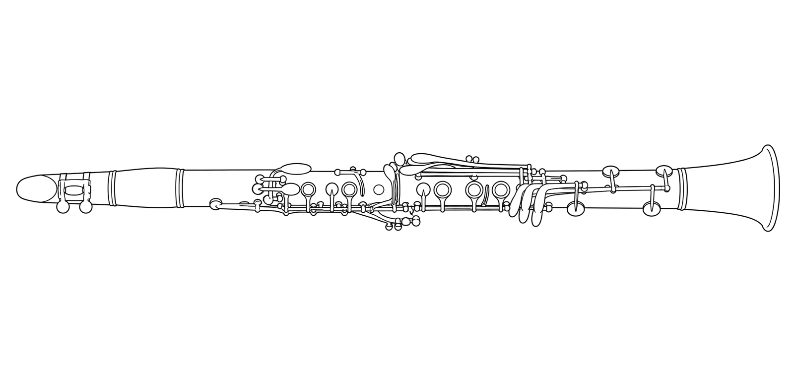 Technical line drawing of Buffet Crampon E11