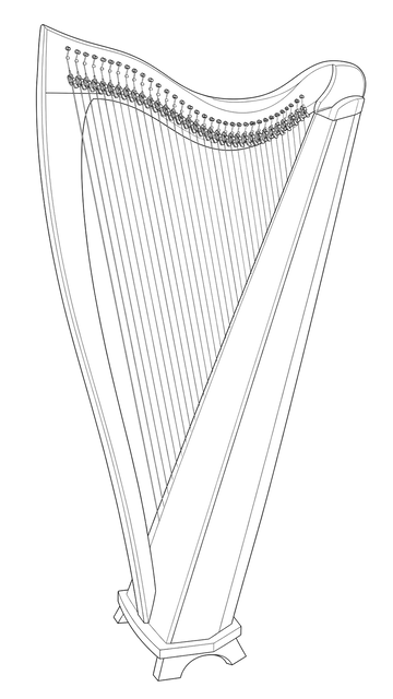 Technical line drawing of Dusty Strings FH36S