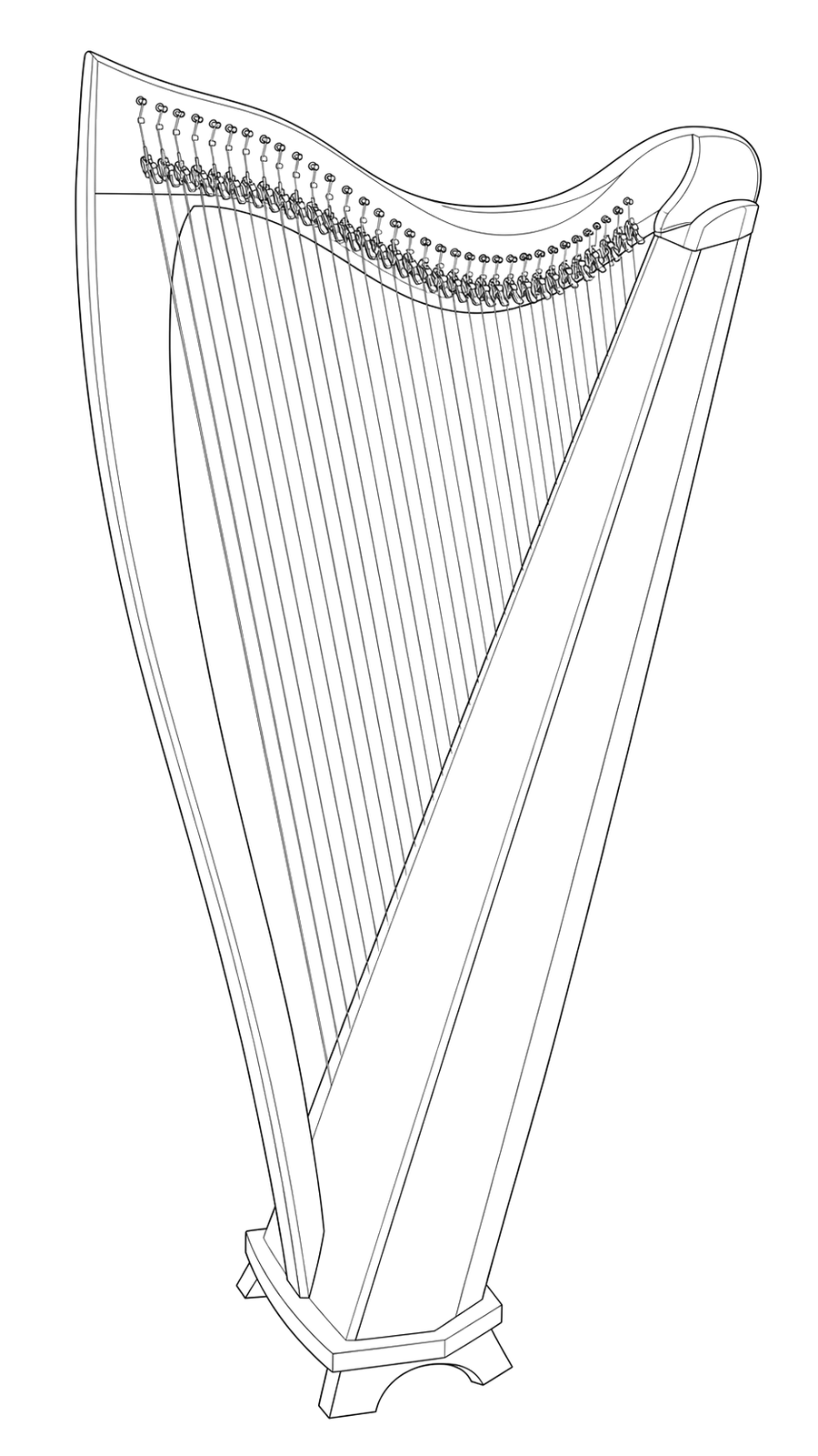 Technical line drawing of Dusty Strings FH36S