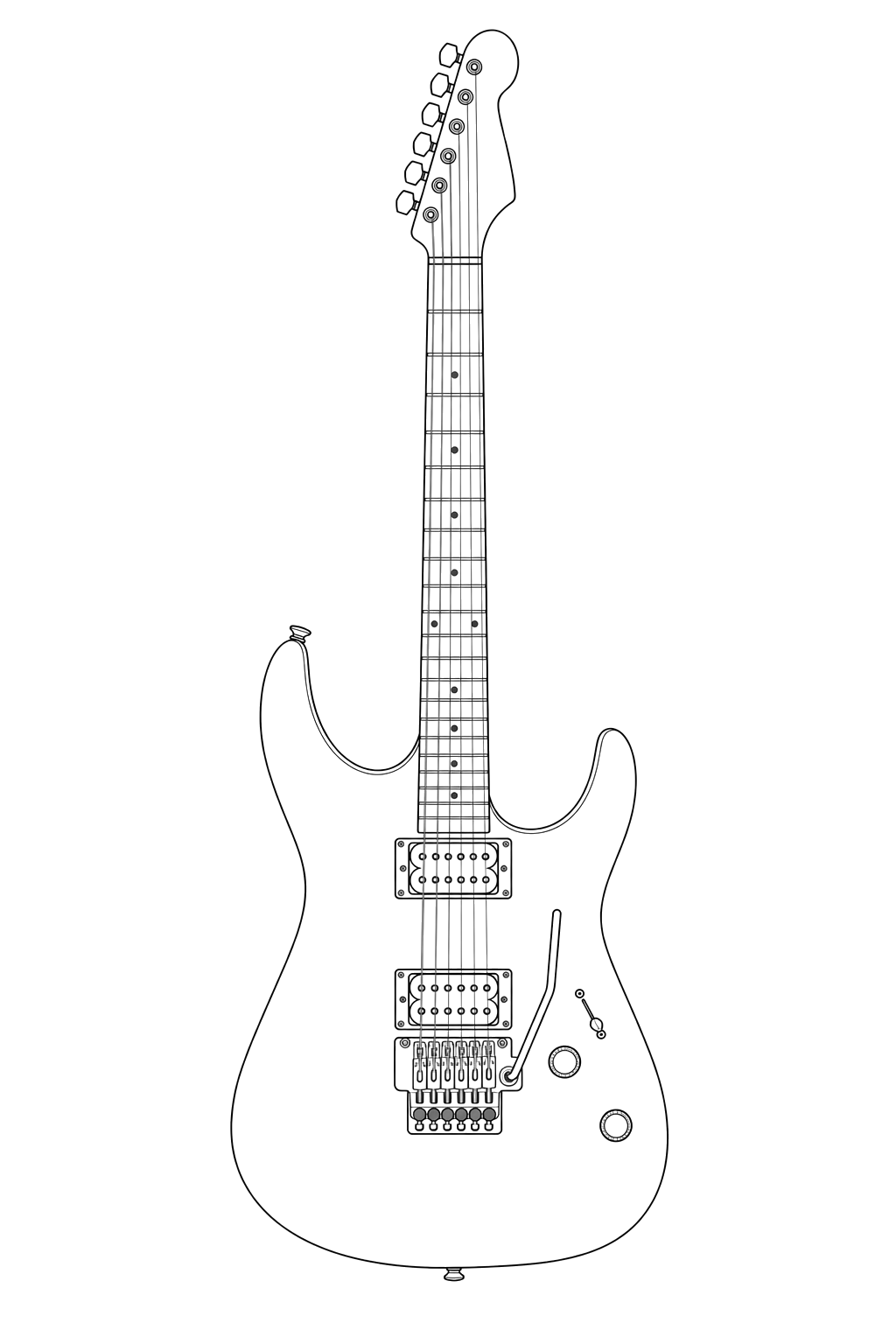 Technical line drawing of Charvel Pro-Mod DK24