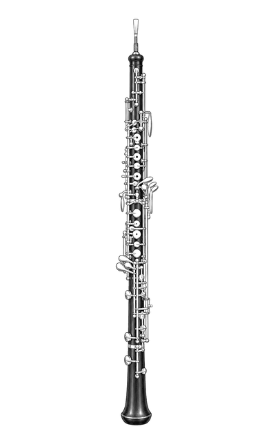 Technical line drawing of Cabart Oboe