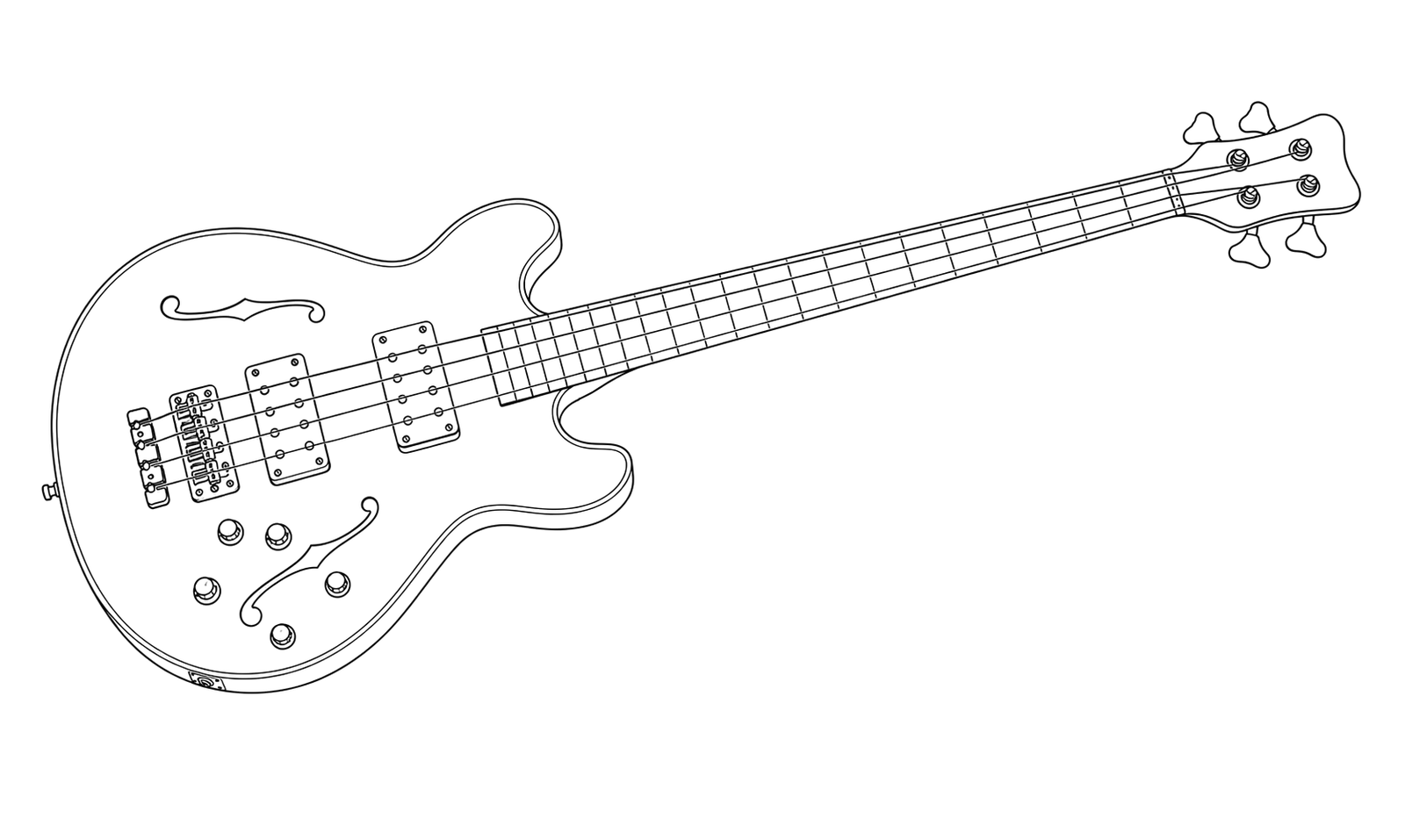 Technical line drawing of Warwick Star Bass