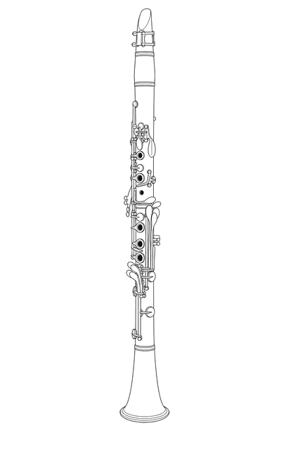 Technical line drawing of Buffet Crampon R13