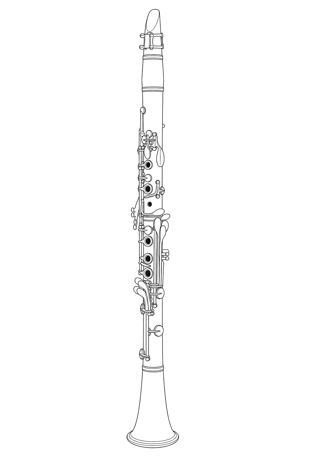 Technical line drawing of Buffet Crampon R13