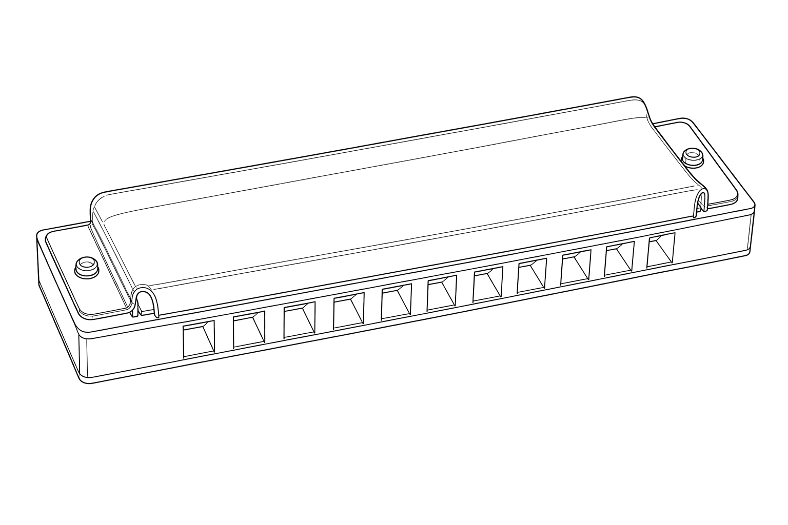 Technical line drawing of Hohner Marine Band 1896