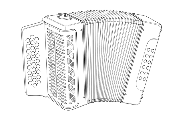 Technical line drawing of Hohner Corona II Classic