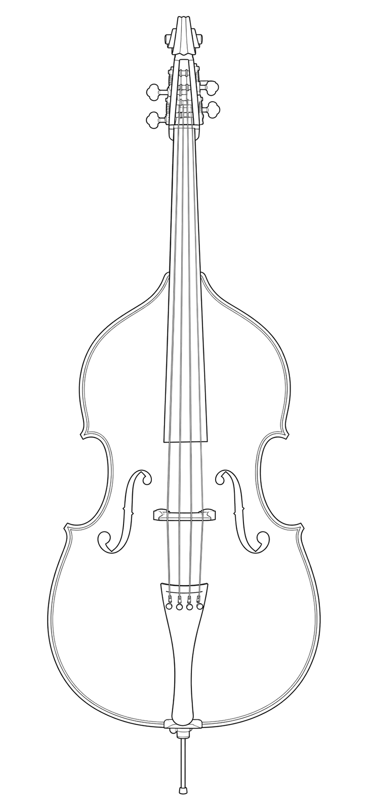 Technical line drawing of Andreas Eastman VB305 Double Bass