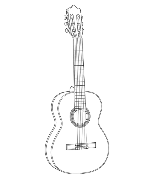 Technical line drawing of Alhambra 6 White Ebony