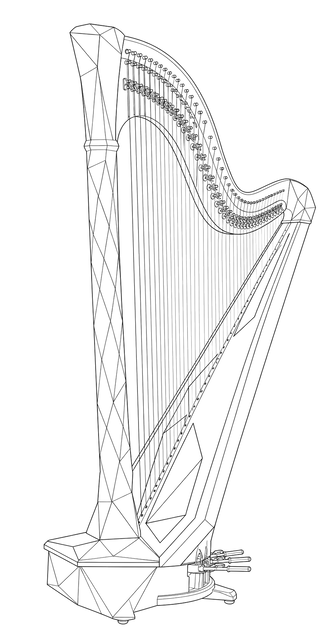 Technical line drawing of Camac Electroacoustic Jubilé