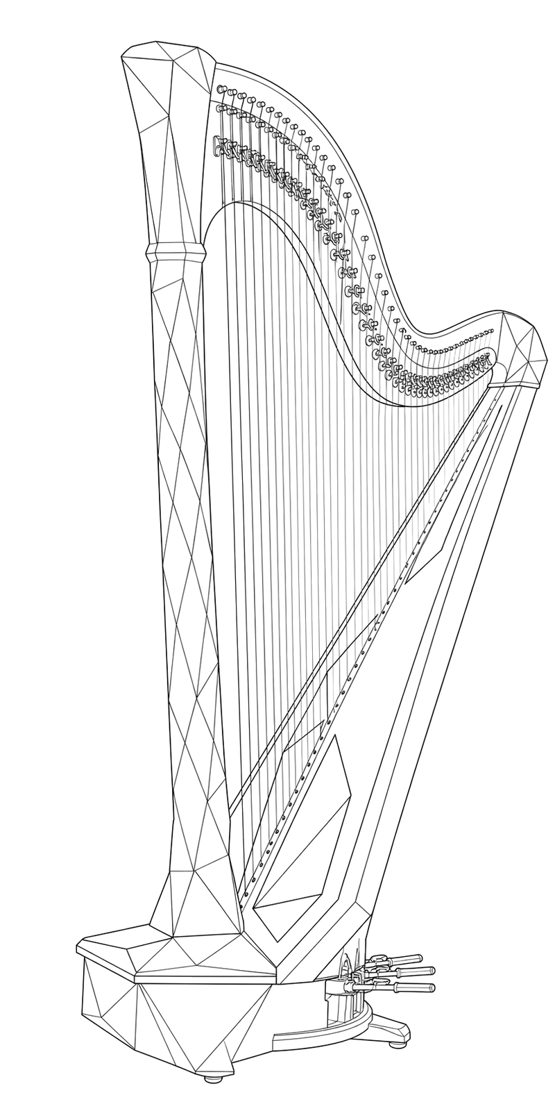 Technical line drawing of Camac Electroacoustic Jubilé