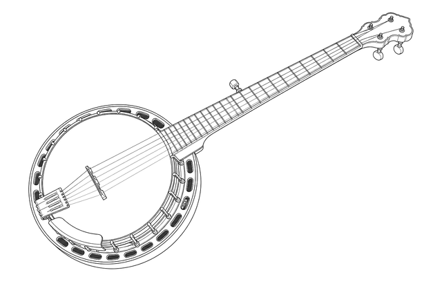 Technical line drawing of Gold Tone OB-3 Twanger