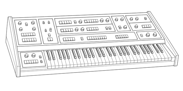 Technical line drawing of Elka Synthex