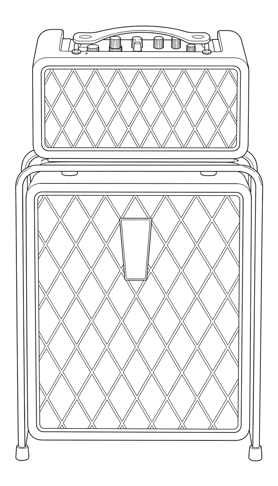 Technical line drawing of Vox MINI SUPERBEETLE