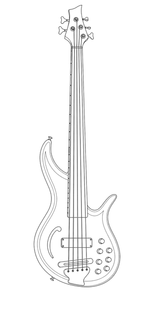 Technical line drawing of F Bass AC Classic