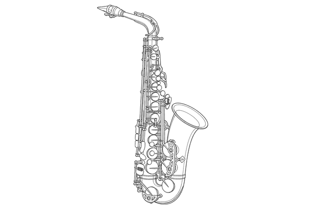 Technical line drawing of Yamaha YAS-62III