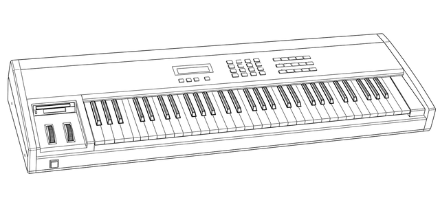 Technical line drawing of Ensoniq Mirage